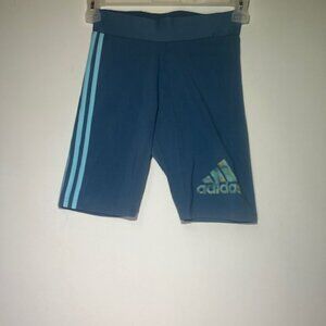 Adidas Blue 2 Tone 3 Stripes Compression Multi-Sport Bike Shorts Sz S